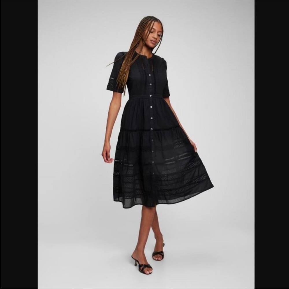 GAP Lace Button Front Midi Dress